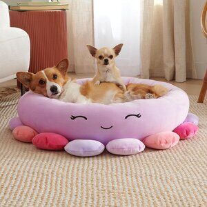 Squishmallows Official 30-Inch Beula Octopus Pet Bed- Large Plush-Purple